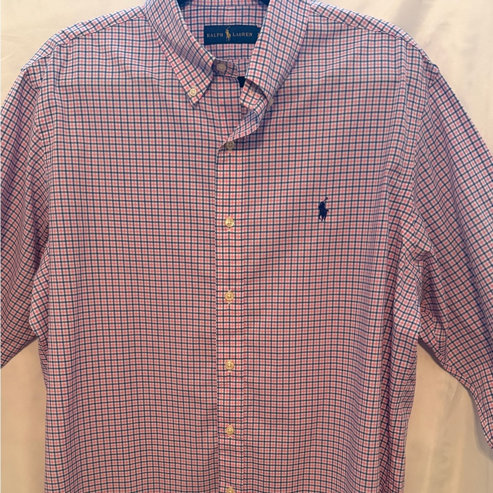 POLO RALPH LAUREN mens XL Blue/Pink 
PLAID button-down